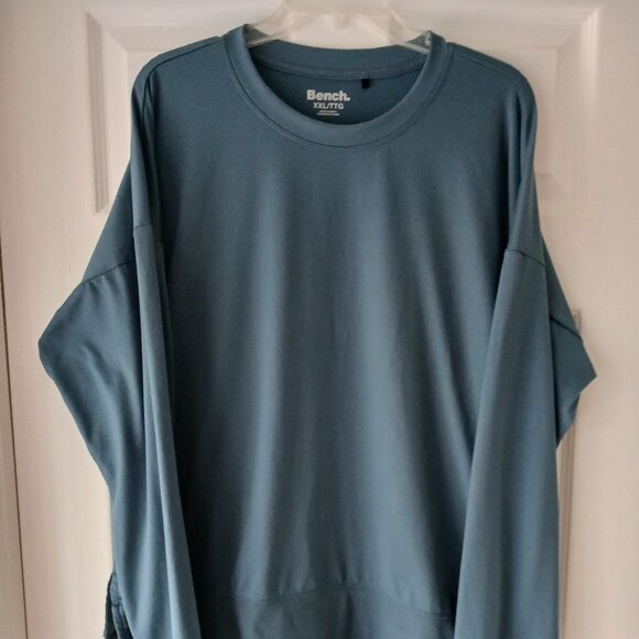Bench. Women's Pullover Top Size XXL Blue Long Sleeve Crew Neck Stretch T-shirt - Picture 1 of 7